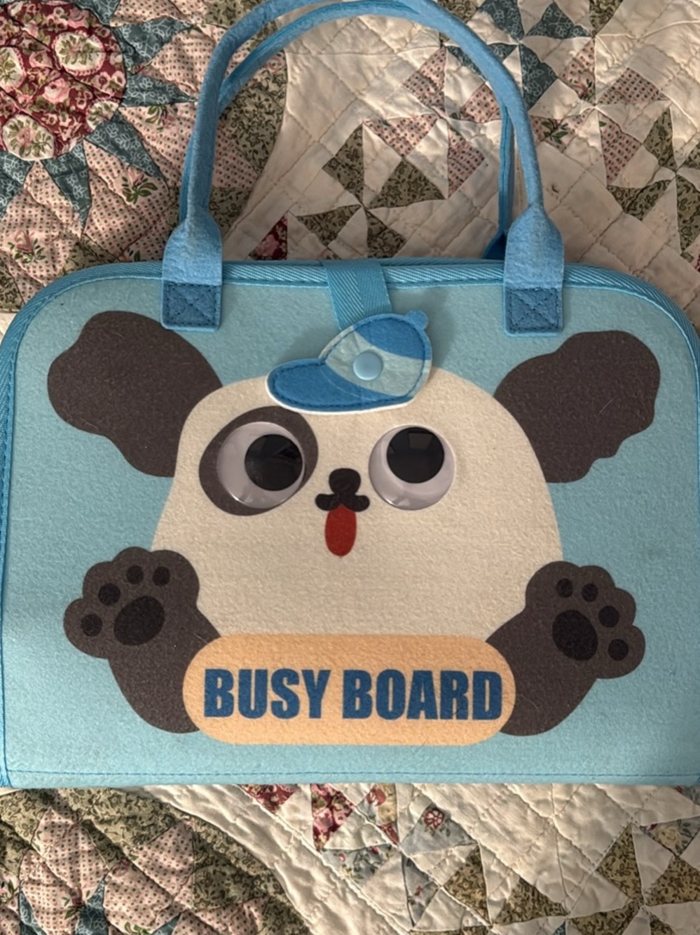 Blue Busy Board Carry Case for Kids